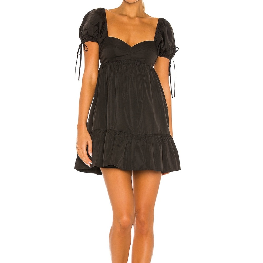 Amanda Uprichard Black Puff-Sleeve Mini Dress - Women's